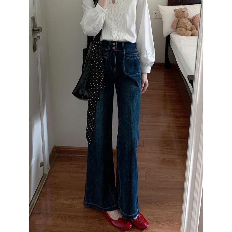 Plus Size Retro American Fleece-Lined High Waist Denim Pants for Women - Loose, Slimming, Straight Wide Leg, Floor Length, Autumn/Winter Style. L
Plus Size Retro American Fleece-Lined High Waist Denim Pants for Women - Loose, Slimming, Straight Wide Leg, Floor Length, Autumn/Winter Style. L