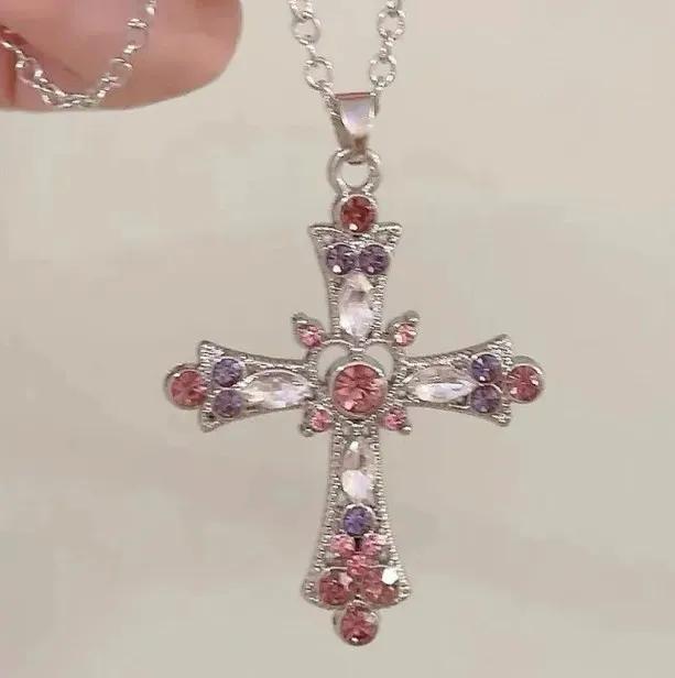 Y2K Zircon Cross Necklace Pink Purple Love Heart Cross Pendant Necklaces for Women Gothic Jewelry Party Girls Accessories 2024 серебряный
Y2K Zircon Cross Necklace Pink Purple Love Heart Cross Pendant Necklaces for Women Gothic Jewelry Party Girls Accessories 2024 серебряный