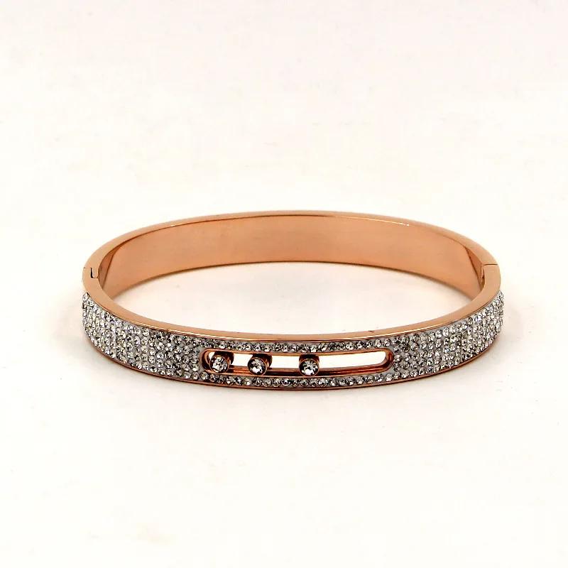Luxury Brand Stainless Steel Slide Lover Bangles Full Crystal Stone Bracelets for Women Girls Best Gift Buage Fashion Jewelry 58-60mm рожевий колір золота
Luxury Brand Stainless Steel Slide Lover Bangles Full Crystal Stone Bracelets for Women Girls Best Gift Buage Fashion Jewelry 58-60mm рожевий колір золота