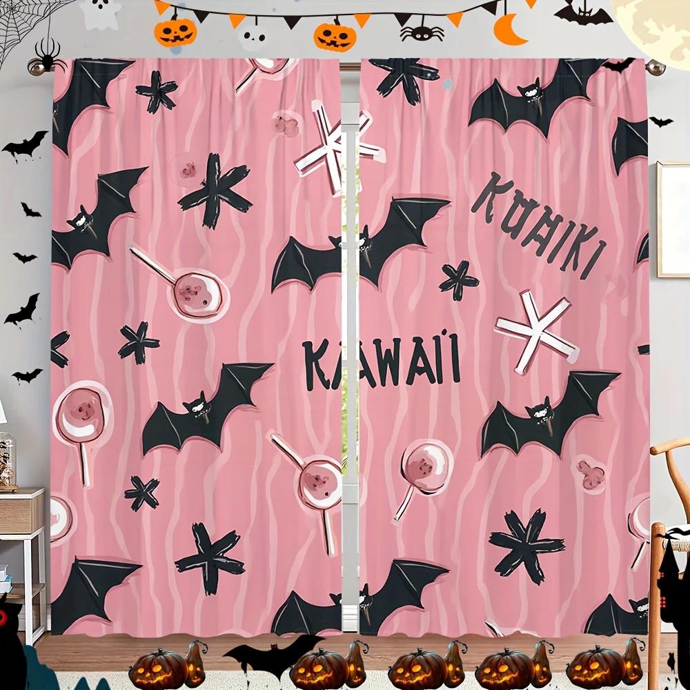 Set Of 2 Halloween Cute Bats Candy Corn Pink Toned Printed Curtains Pole Bag Home Decorations Room Curtain Polyester W100*H70(CM)-Hooks&1PCS
Set Of 2 Halloween Cute Bats Candy Corn Pink Toned Printed Curtains Pole Bag Home Decorations Room Curtain Polyester W100*H70(CM)-Hooks&1PCS
