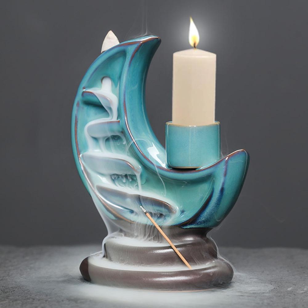 Moon Shape Ceramic Censer Decoration Incense Stick Burner Backflow Incense Burner Tabletop Ceramics
Moon Shape Ceramic Censer Decoration Incense Stick Burner Backflow Incense Burner Tabletop Ceramics