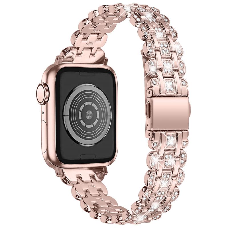 For Apple Watch Series 7 41mm Hard PC Watch Case+Rhinestone Decor Watch Band Stainless Steel Wrist Strap Rose Gold
For Apple Watch Series 7 41mm Hard PC Watch Case+Rhinestone Decor Watch Band Stainless Steel Wrist Strap Rose Gold