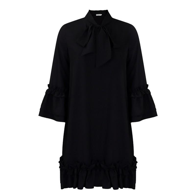 European American Large Size Women s Clothing New Style Pure Color Temperament Piled Sleeves Lace Ruffled Dress XL чорний
European American Large Size Women s Clothing New Style Pure Color Temperament Piled Sleeves Lace Ruffled Dress XL чорний