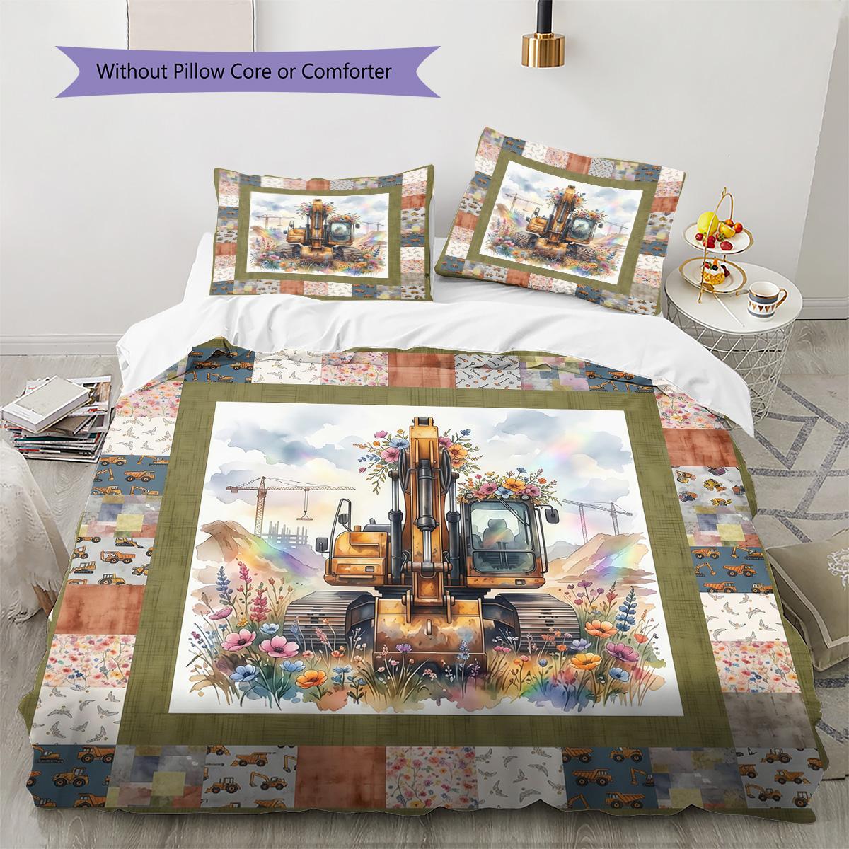 Excavator Tractor Pattern Bedding Set Quilt Cover Pillowcase Home Decor Gift (1 * duvet cover + 2 * pillowcase, without core) 135x200cm
Excavator Tractor Pattern Bedding Set Quilt Cover Pillowcase Home Decor Gift (1 * duvet cover + 2 * pillowcase, without core) 135x200cm