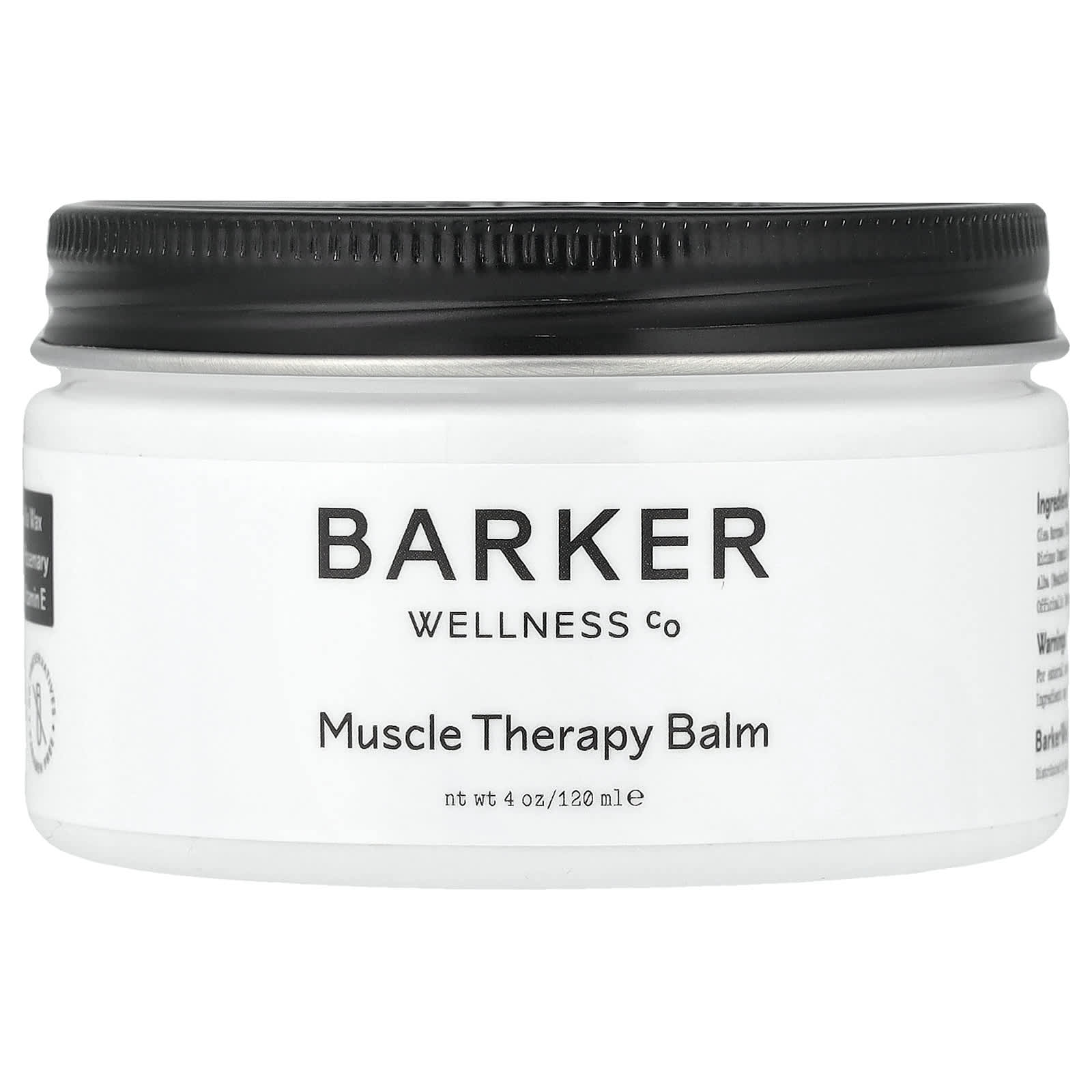 Barker Wellness Co., Muscle Therapy Balm, 120ml (4oz)
Barker Wellness Co., Muscle Therapy Balm, 120ml (4oz)