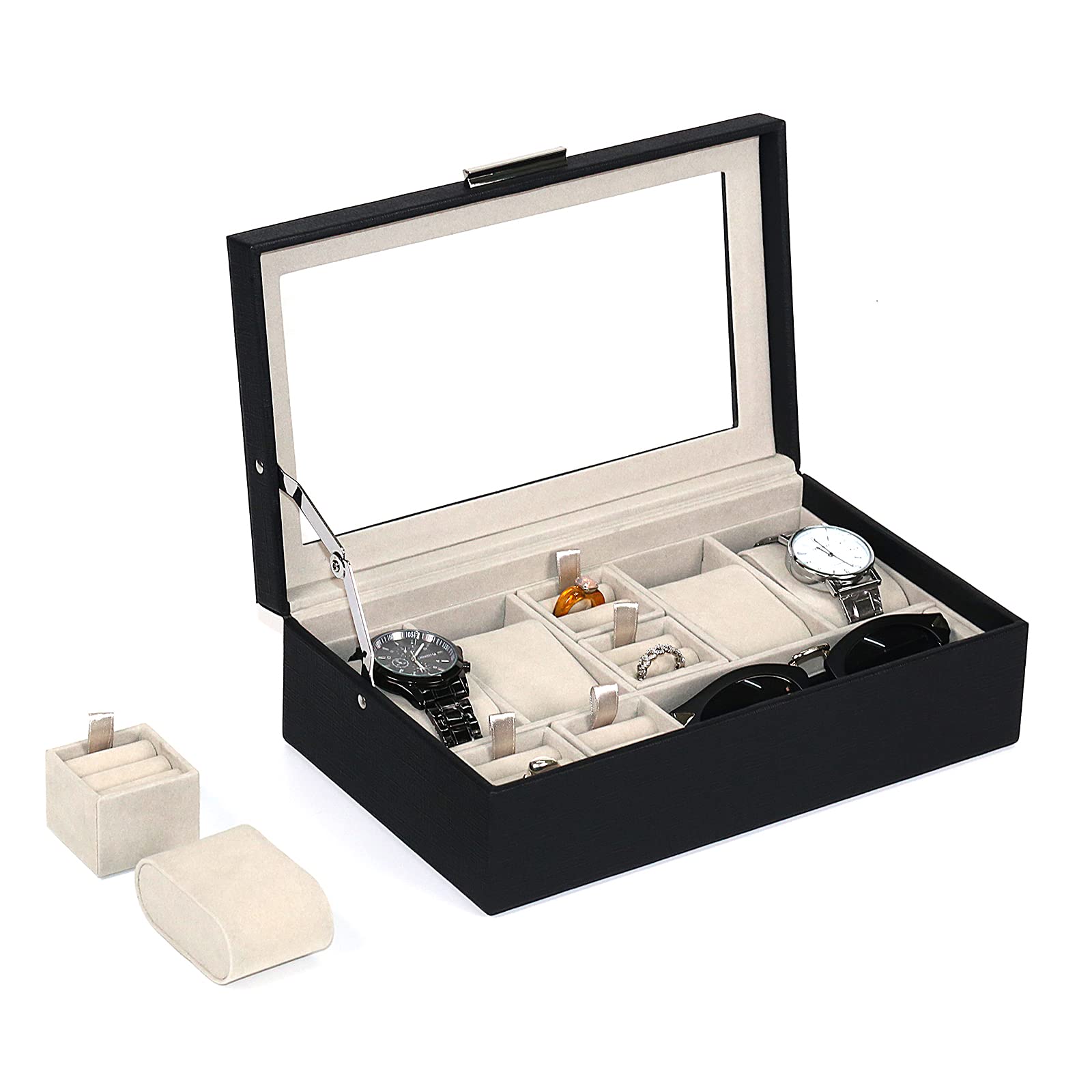 EZDeco Black Watch Box Аксессуарный футляр для часов Органайзер для хранения Ящик для хранения Ящик для хранения Выставка для коллекционеров
EZDeco Black Watch Box Аксессуарный футляр для часов Органайзер для хранения Ящик для хранения Ящик для хранения Выставка для коллекционеров