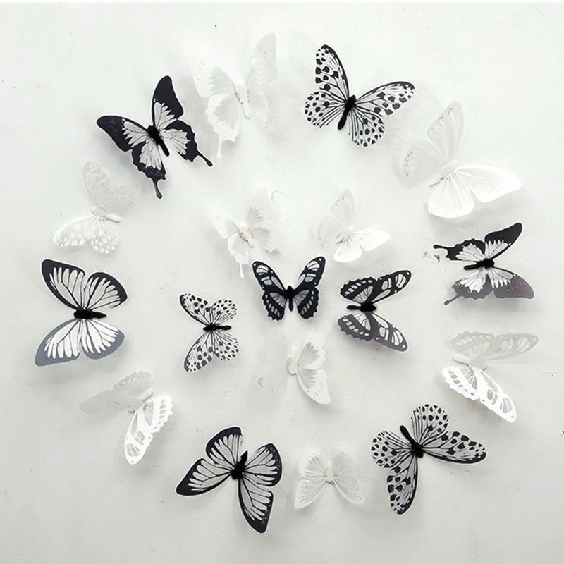 A set of 18 3d black and white butterflies for bedroom and living room home beautification and background wall decoration
A set of 18 3d black and white butterflies for bedroom and living room home beautification and background wall decoration