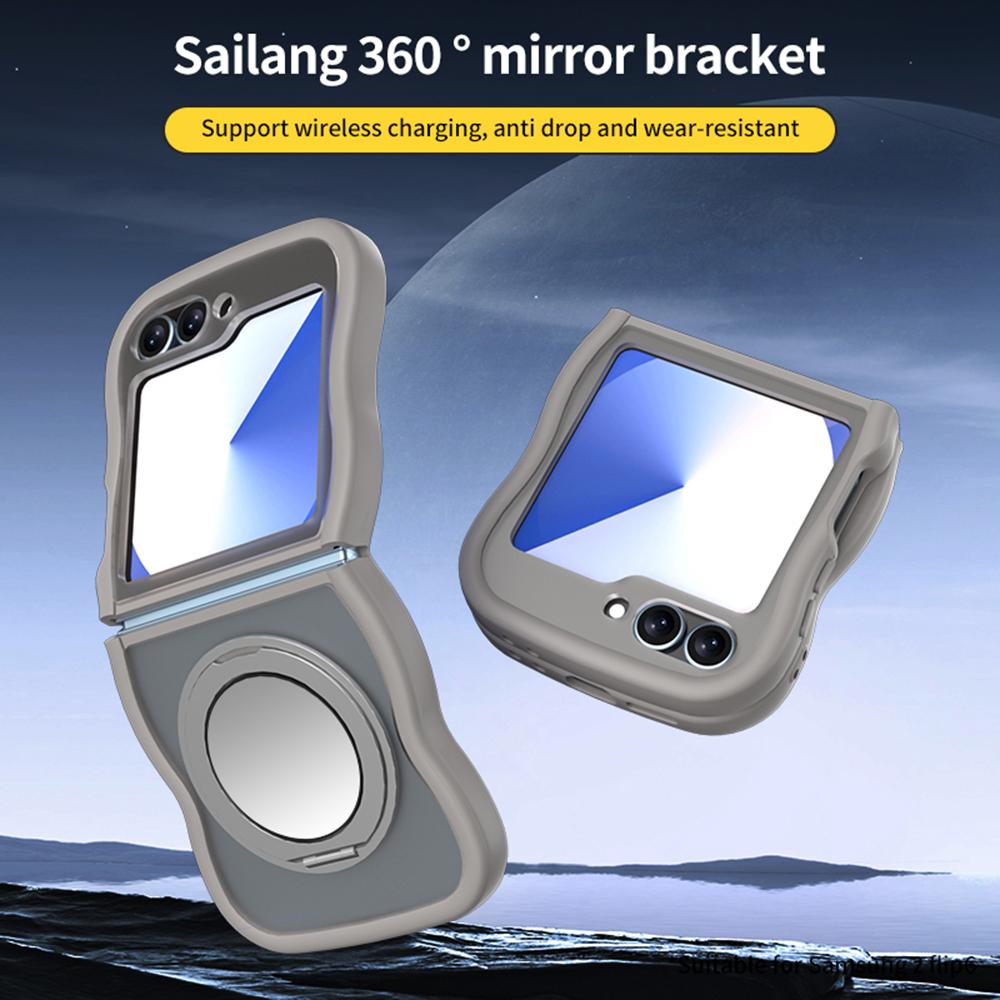 For Samsung Galaxy Z Flip6 5G/Flip5 5G Magnetic Case Mirror Rotating Kickstand Wave Edge TPU+PC Phone Cover Grey
For Samsung Galaxy Z Flip6 5G/Flip5 5G Magnetic Case Mirror Rotating Kickstand Wave Edge TPU+PC Phone Cover Grey