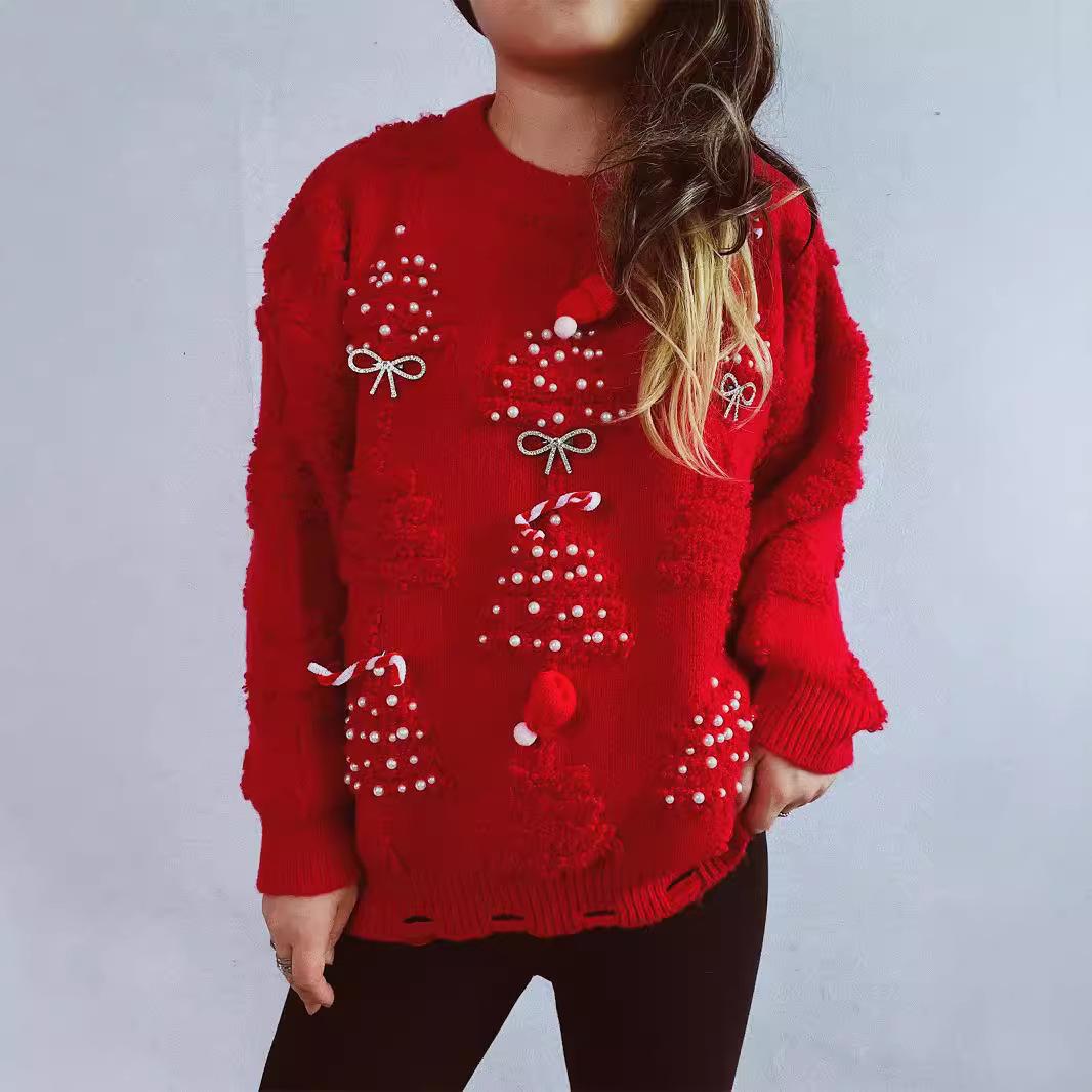 Solid color handmade pearl Christmas three-dimensional decoration plush New Year sweater Christmas sweater 3612 S красный
Solid color handmade pearl Christmas three-dimensional decoration plush New Year sweater Christmas sweater 3612 S красный