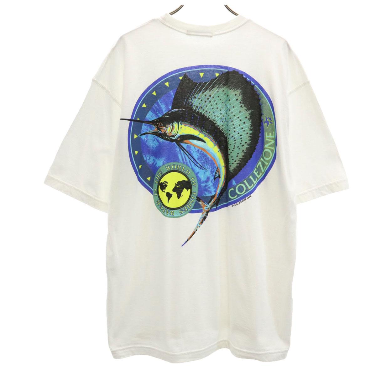 COLLEZIONE Fish print Short sleeve T-shirt white Men s Used
COLLEZIONE Fish print Short sleeve T-shirt white Men s Used