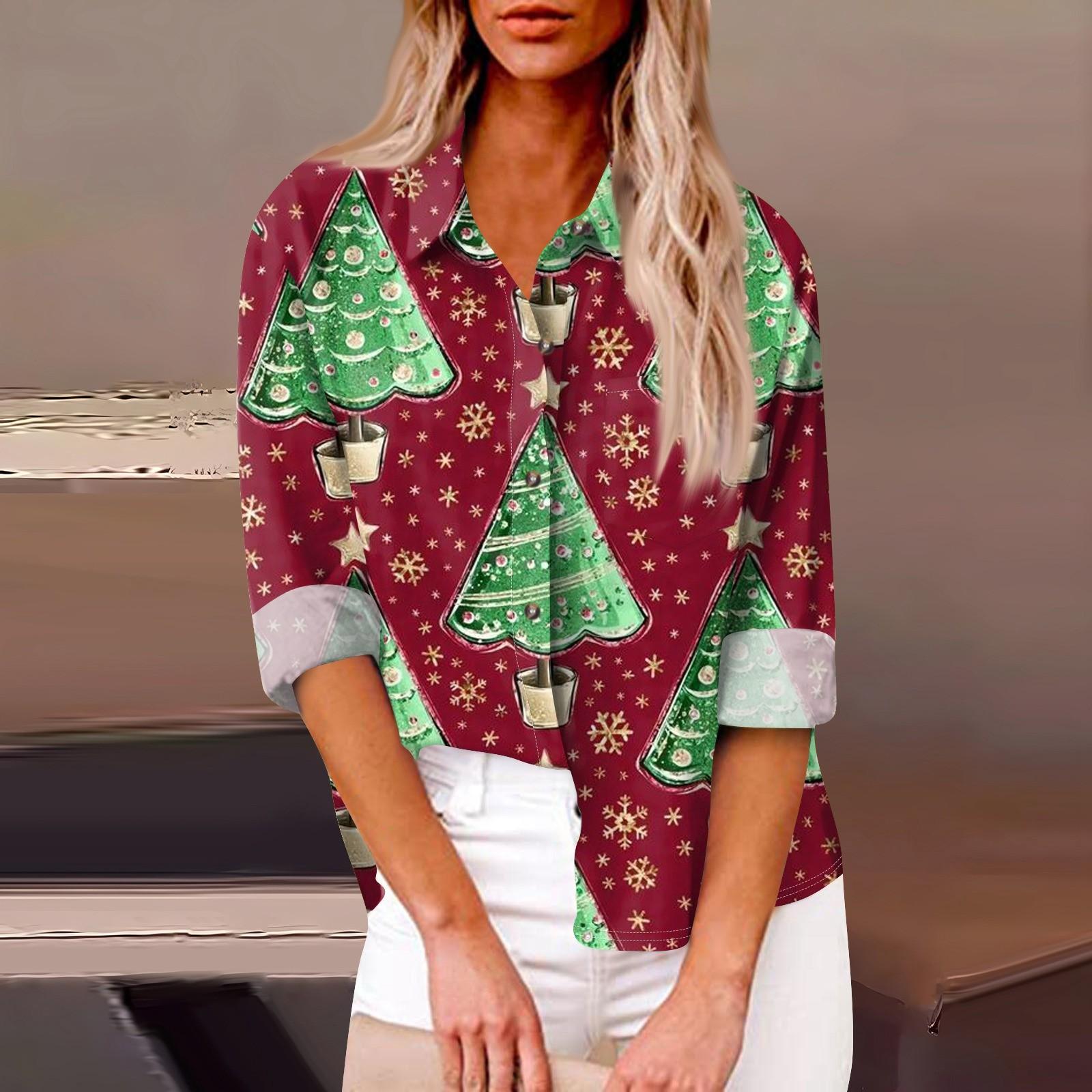 Женская свободная повседневная рубашка с длинными рукавами и рождественским принтом, кардиган с принтом и карманами XXXL зелёный
Женская свободная повседневная рубашка с длинными рукавами и рождественским принтом, кардиган с принтом и карманами XXXL зелёный