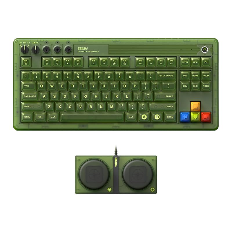 8BitDo 87 mechanical keyboard, RGB With backlight, English layout, Bluetooth/2.4G/USB-C hot-swappable wireless gaming keyboard, windows and Android
8BitDo 87 mechanical keyboard, RGB With backlight, English layout, Bluetooth/2.4G/USB-C hot-swappable wireless gaming keyboard, windows and Android