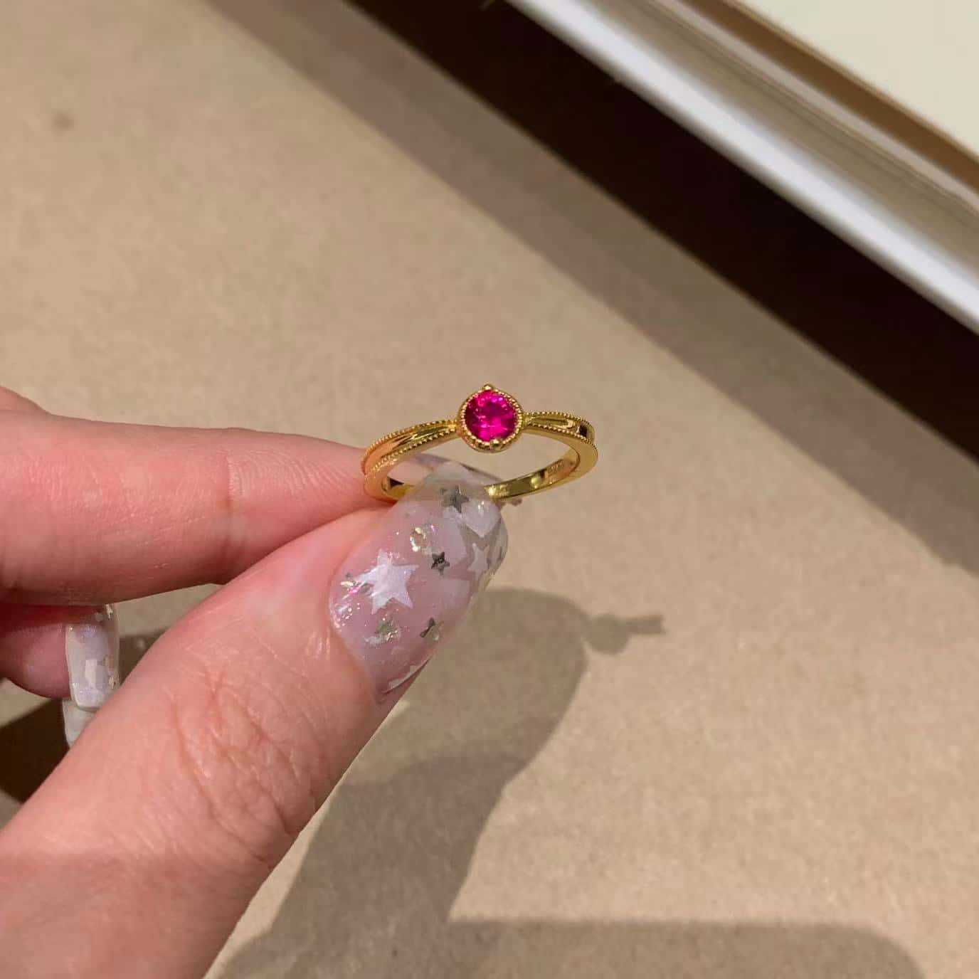 925 Sterling Silver Gold Plated Ring for Women, Red Ruby Color Cubic Zirconia Milgrain Bezel Set Stacking Band Jewelry 8
925 Sterling Silver Gold Plated Ring for Women, Red Ruby Color Cubic Zirconia Milgrain Bezel Set Stacking Band Jewelry 8