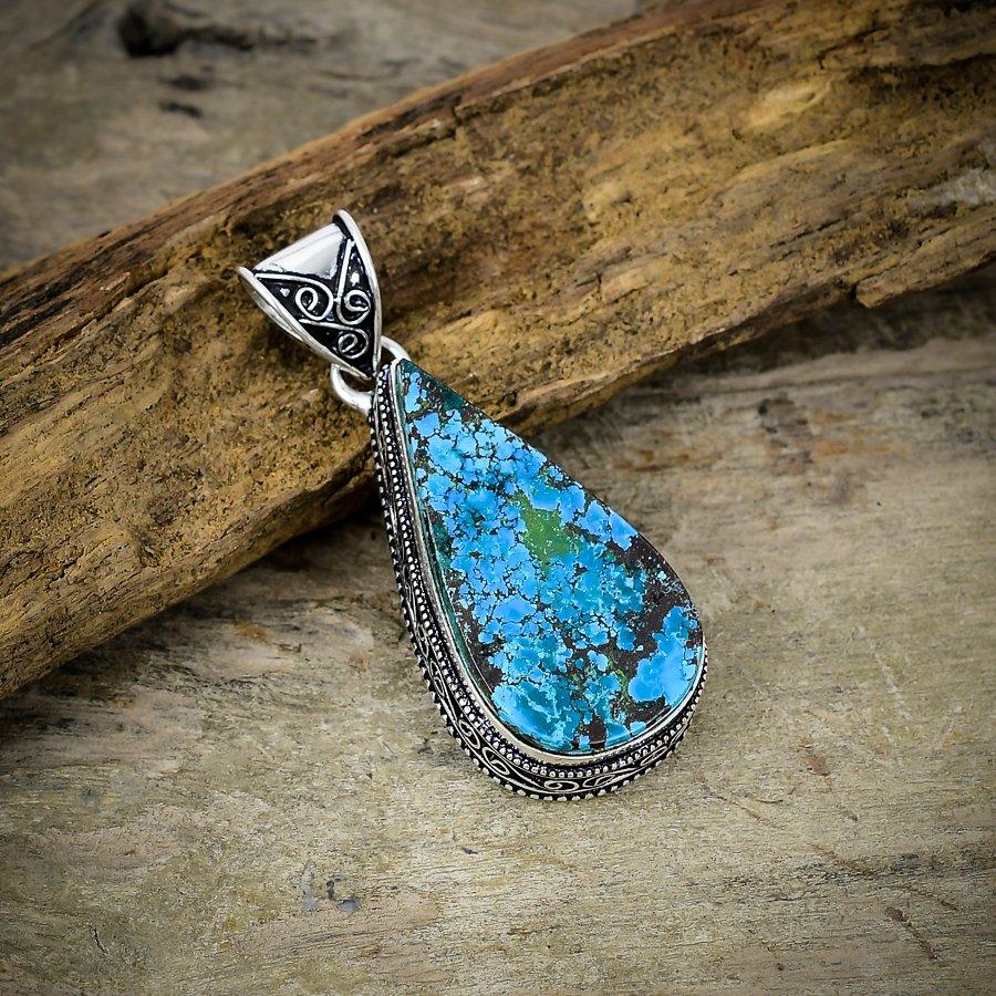 Tibetan Turquoise Gemstone 925 Sterling Silver Jewelry Pendant 2.17 M-37
Tibetan Turquoise Gemstone 925 Sterling Silver Jewelry Pendant 2.17 M-37
