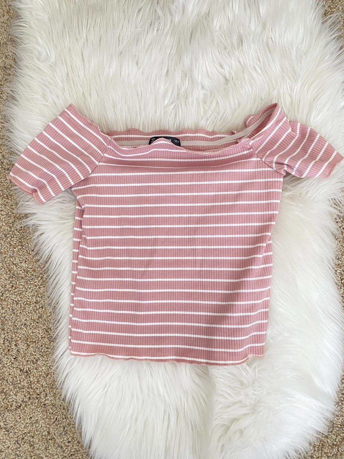 SHEIN Women Off Shoulder, Short Sleeve, Frill Trim Pink, Striped Blouse Size S 3XL
SHEIN Women Off Shoulder, Short Sleeve, Frill Trim Pink, Striped Blouse Size S 3XL