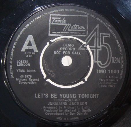 7inch Record JERMAINE JACKSON - Let s Be Young Tonight TMG1040PROMO Tamla Motown 1976 UK Soul/Funk Used
7inch Record JERMAINE JACKSON - Let s Be Young Tonight TMG1040PROMO Tamla Motown 1976 UK Soul/Funk Used