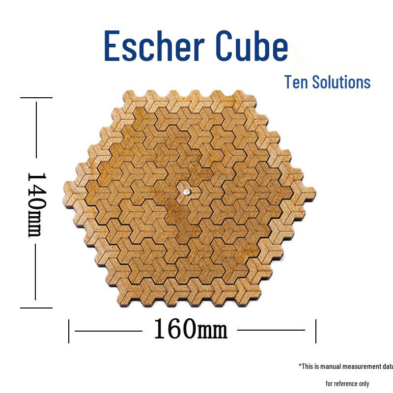 Escher Cube Level 10 Wooden Puzzle: High IQ Brain-Teaser
Escher Cube Level 10 Wooden Puzzle: High IQ Brain-Teaser