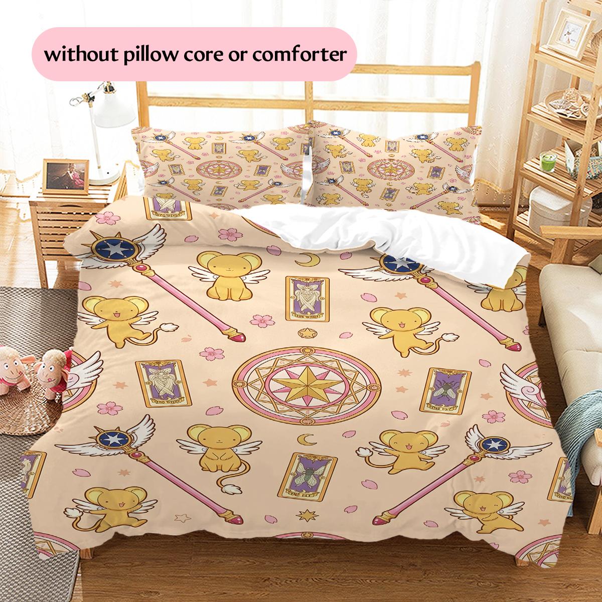 Cardcaptor Sakura Magical Symbols & Character Stickers Pattern Bedding Home Decoration Gift (1 * duvet cover + 2 * pillowcase, without core) 135x200cm
Cardcaptor Sakura Magical Symbols & Character Stickers Pattern Bedding Home Decoration Gift (1 * duvet cover + 2 * pillowcase, without core) 135x200cm