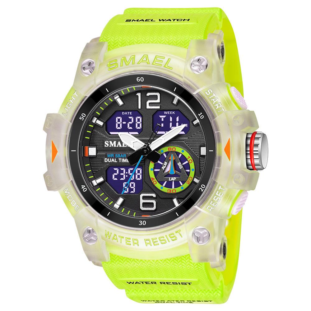 Outdoor Transparent Watch Men S Outdoor Cool Double Display Waterproof Luminous Electronic Watch зелений
Outdoor Transparent Watch Men S Outdoor Cool Double Display Waterproof Luminous Electronic Watch зелений