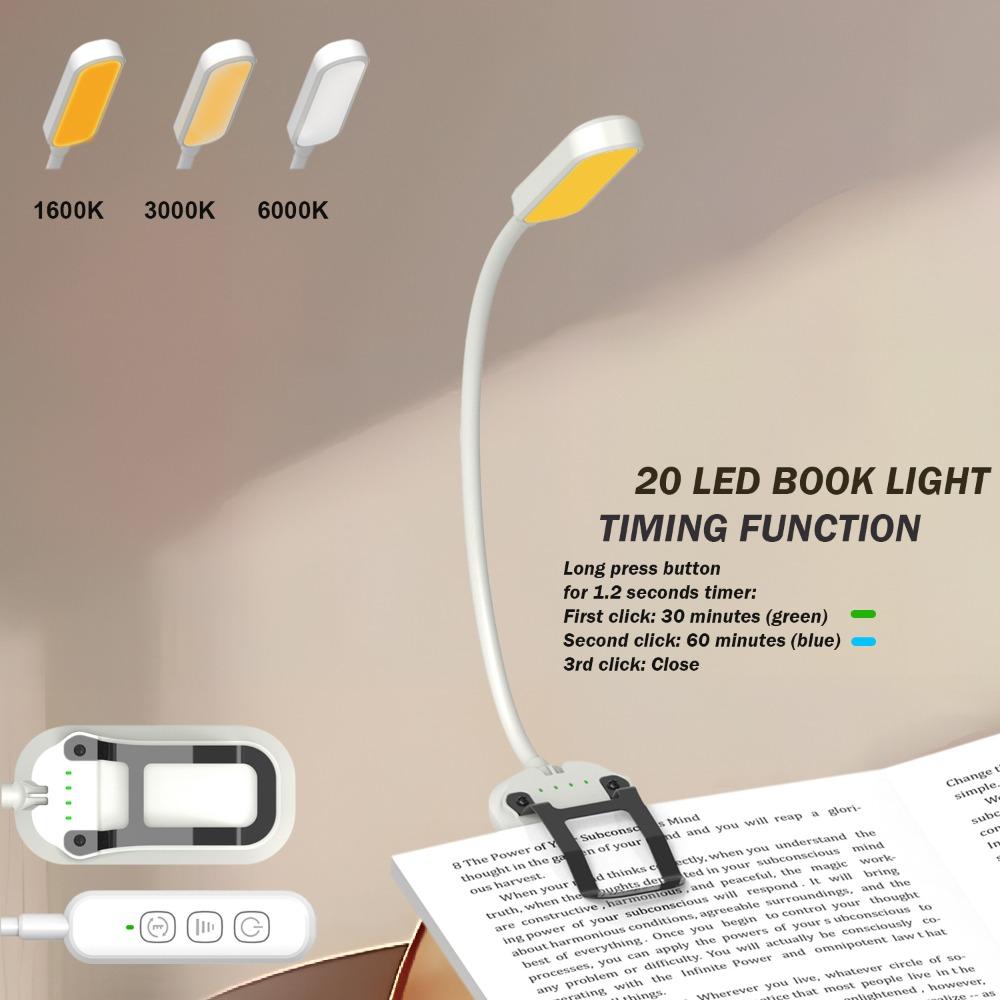 3 Colors Clip-On Book Light Rechargeable Mini Book Light New Bookmark Lamp Home білий
3 Colors Clip-On Book Light Rechargeable Mini Book Light New Bookmark Lamp Home білий