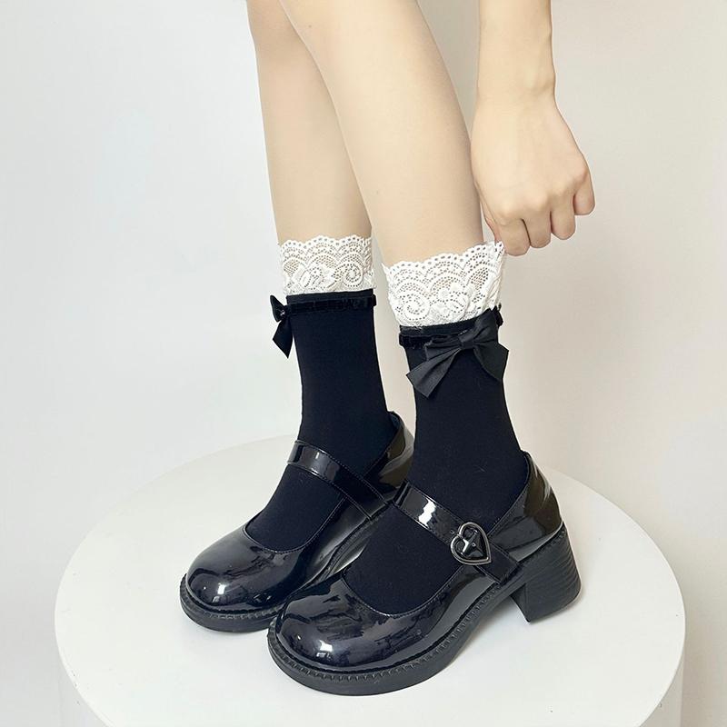 Thin Jk Socks With Lace Trim And Bow Over-The-Knee Socks Sweet Lolita Style Socks Summer one size
Thin Jk Socks With Lace Trim And Bow Over-The-Knee Socks Sweet Lolita Style Socks Summer one size