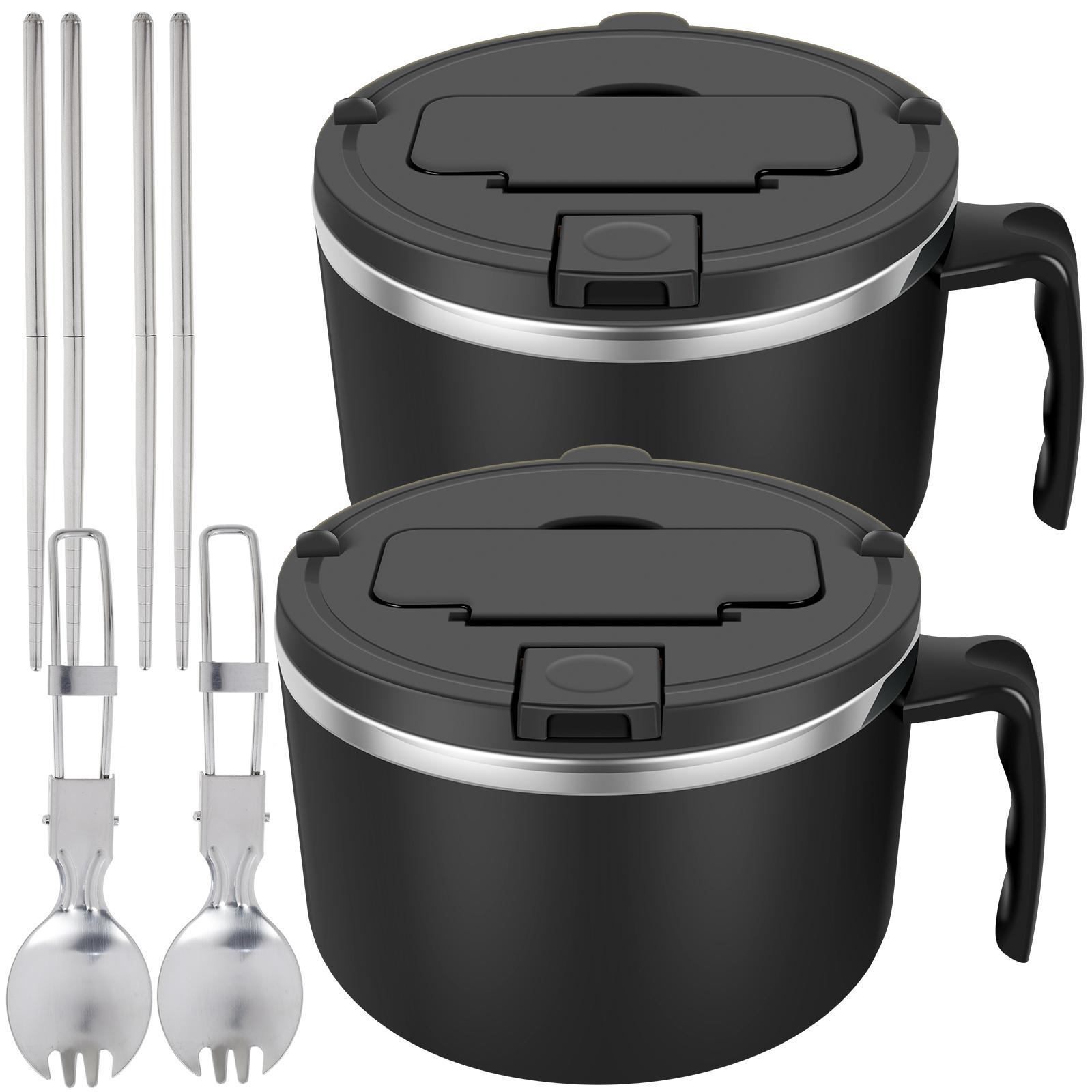 Ramen Bowl 1200ML Stainless Steel Noodle Bowl with Lid Spoons Chopsticks Heat Resistant Instant Noodles Bowls for Adult Children
Ramen Bowl 1200ML Stainless Steel Noodle Bowl with Lid Spoons Chopsticks Heat Resistant Instant Noodles Bowls for Adult Children