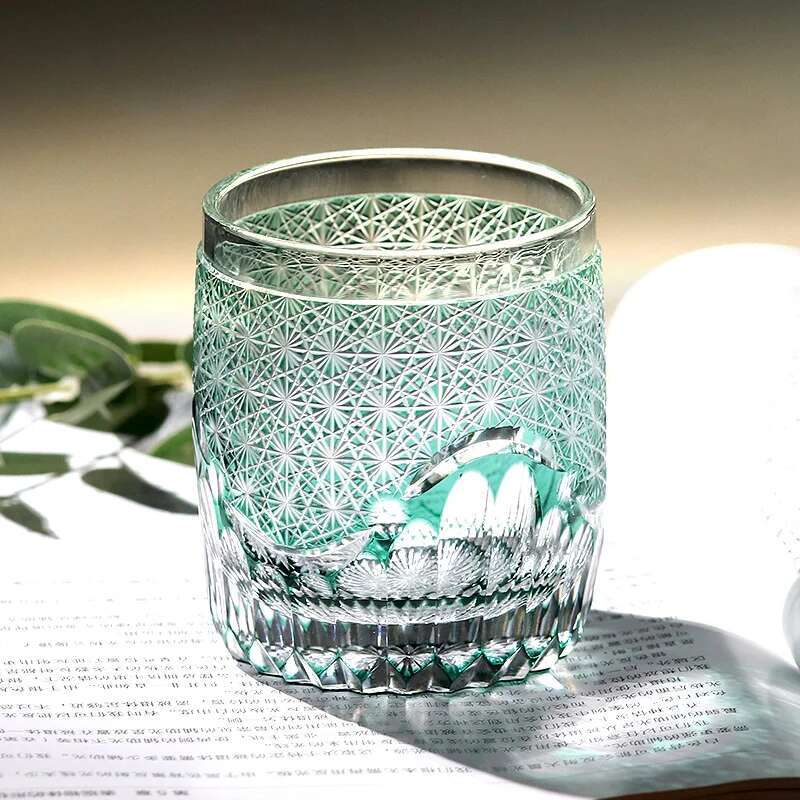 Japanese Top Edo Kiriko Hand Carving Crystal Whiskey Glass Green Chrysanthemum Sea Wave Brandy Liquor Snifter Wine Cup Drinkware 250ml
Japanese Top Edo Kiriko Hand Carving Crystal Whiskey Glass Green Chrysanthemum Sea Wave Brandy Liquor Snifter Wine Cup Drinkware 250ml