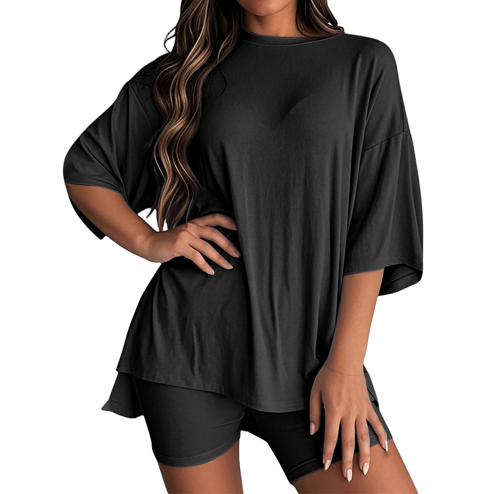 Women s Casual Mid Sleeve Low Round Neck Loose Wide Leg Long Pants Set S чорний
Women s Casual Mid Sleeve Low Round Neck Loose Wide Leg Long Pants Set S чорний