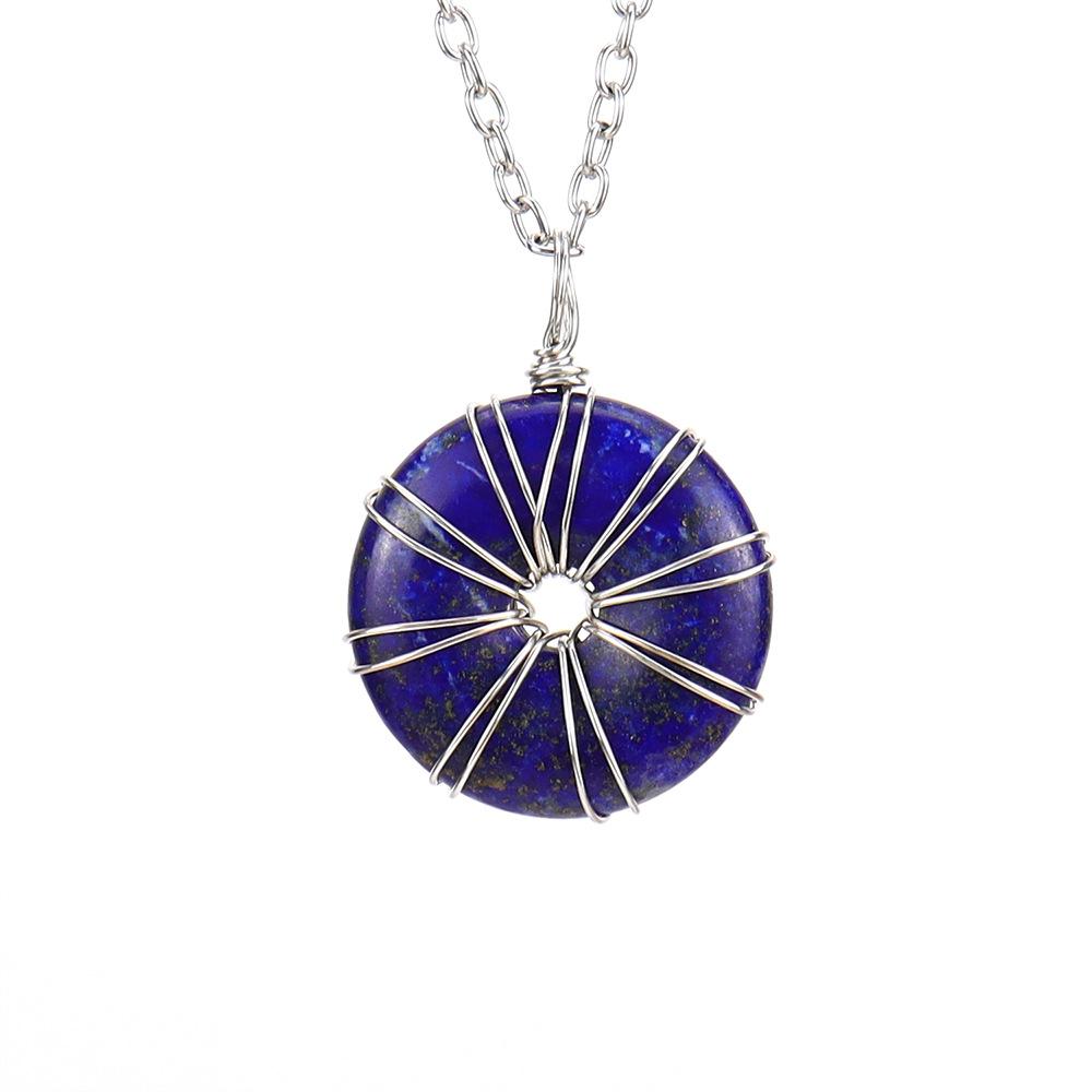 Hand-Woven Natural Crystal Amethyst Tiger Stone Safety Buckle, Pendant Necklace N649 ляпіс-лазур кольору
Hand-Woven Natural Crystal Amethyst Tiger Stone Safety Buckle, Pendant Necklace N649 ляпіс-лазур кольору