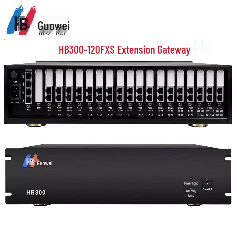 Guowei HB300-120FXS VoIP Analog FXS Gateway (CN version)
Guowei HB300-120FXS VoIP Analog FXS Gateway (CN version)