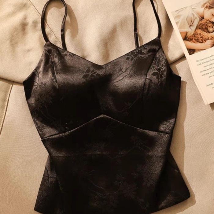 Extra-Large National Style Jacquard Satin Camisole Vest - Women s Slimming Base Top for Summer/Autumn 2XL (145-160 jin)
Extra-Large National Style Jacquard Satin Camisole Vest - Women s Slimming Base Top for Summer/Autumn 2XL (145-160 jin)