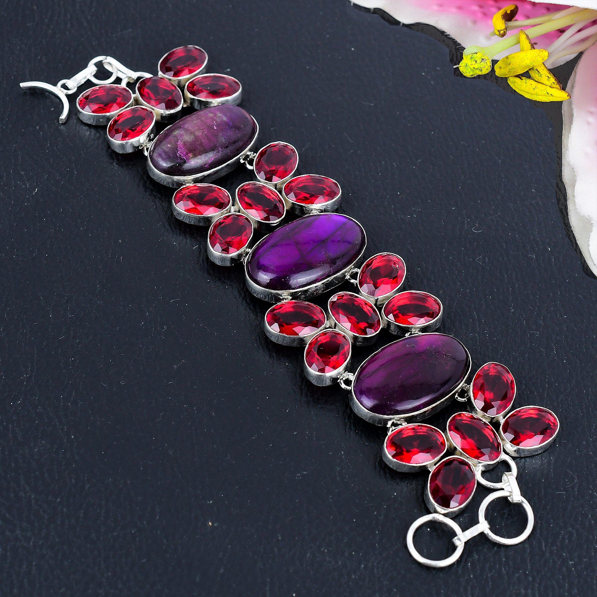 Pink Labradorite, Garnet Gemstone 925 Sterling Silver Bracelet 7-8 KG-1815
Pink Labradorite, Garnet Gemstone 925 Sterling Silver Bracelet 7-8 KG-1815