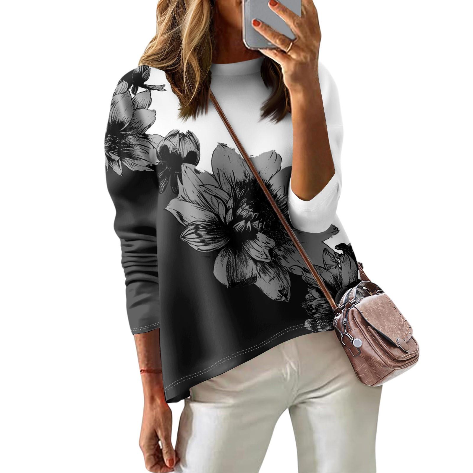 Женская футболка с цветочным принтом, длинный рукав, повседневная, выходного дня, модная, с заниженной линией плеч, с круглым вырезом, блузка XXL
Женская футболка с цветочным принтом, длинный рукав, повседневная, выходного дня, модная, с заниженной линией плеч, с круглым вырезом, блузка XXL