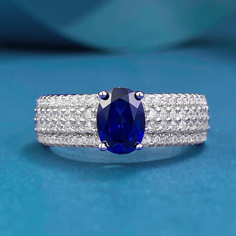 Hui Zhiyi 2024 S925 Silver Simulated Diamond Blue Steel Ring, 5x7mm, Xiaohongshu Style, Fashionable and Popular. Size 6
Hui Zhiyi 2024 S925 Silver Simulated Diamond Blue Steel Ring, 5x7mm, Xiaohongshu Style, Fashionable and Popular. Size 6