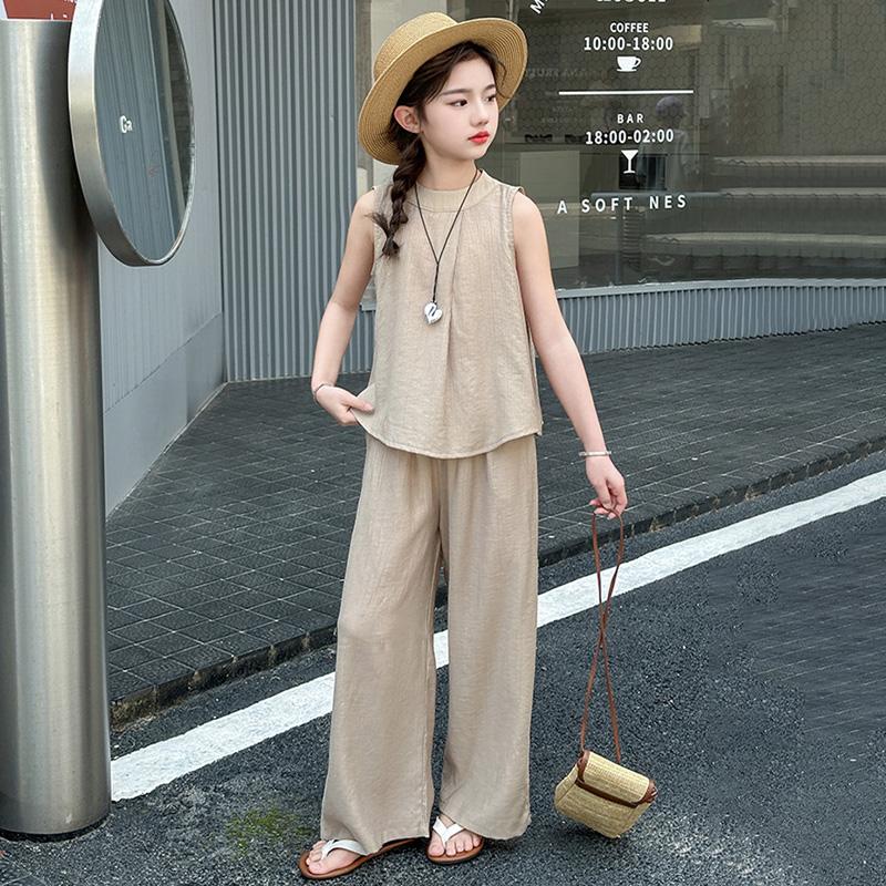 5-14 Years Girls Summer Outfit Fashion Sleeveless Top and Wide Leg Pants Thin 2-Piece Casual Cool Kids Set 170 хакі
5-14 Years Girls Summer Outfit Fashion Sleeveless Top and Wide Leg Pants Thin 2-Piece Casual Cool Kids Set 170 хакі