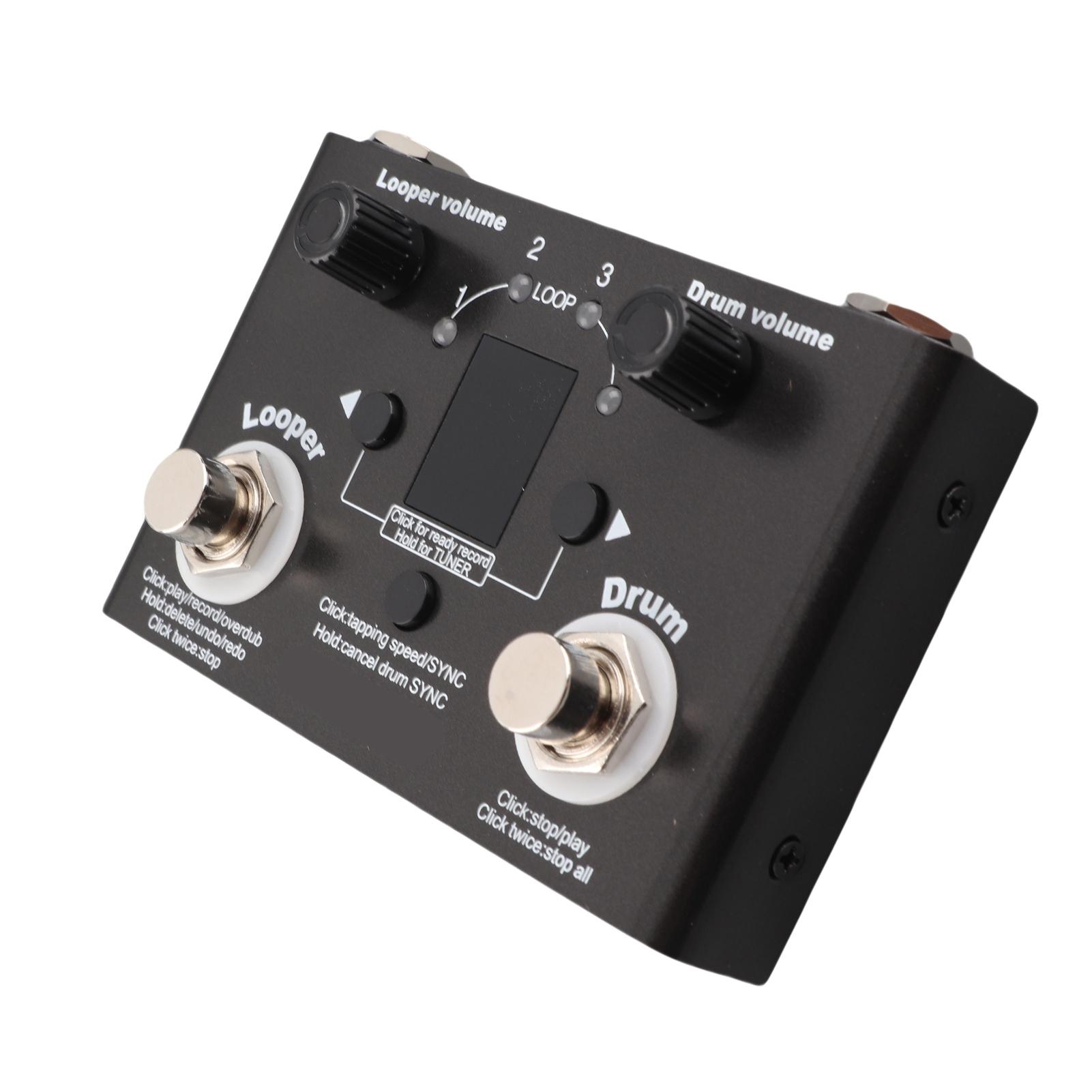 Drum Looper Pedal 4 Storage Location 11 Minutes Recording Time Metal Phrase Loop Effect Pedal with Tuner
Drum Looper Pedal 4 Storage Location 11 Minutes Recording Time Metal Phrase Loop Effect Pedal with Tuner