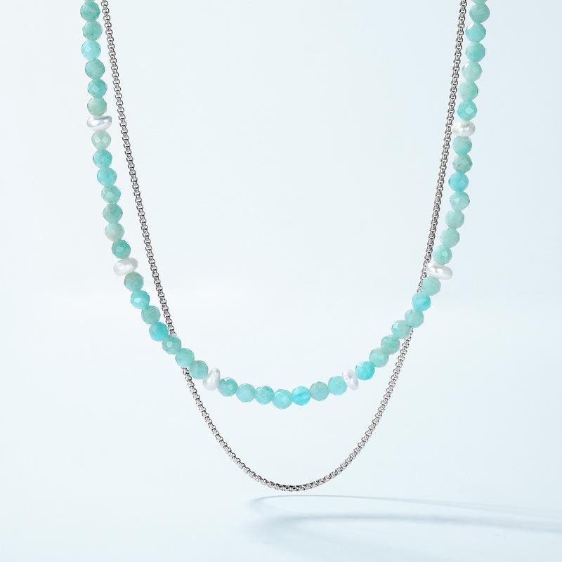 Elegant River Stone Blue Beaded S925 Silver Double Layer Choker Necklace 925 Silver
Elegant River Stone Blue Beaded S925 Silver Double Layer Choker Necklace 925 Silver