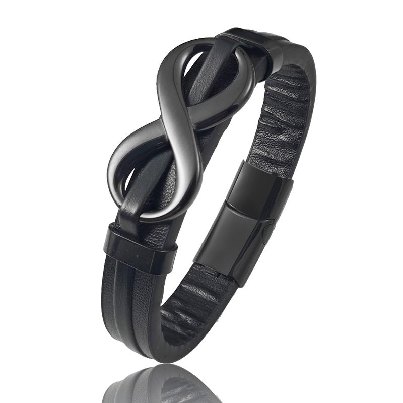 New Design Infinity Symbol Leather Men s Bracelet Stainless Steel Special Number Eight Bracelet Friend Jewelry Gift 22cm чорний
New Design Infinity Symbol Leather Men s Bracelet Stainless Steel Special Number Eight Bracelet Friend Jewelry Gift 22cm чорний