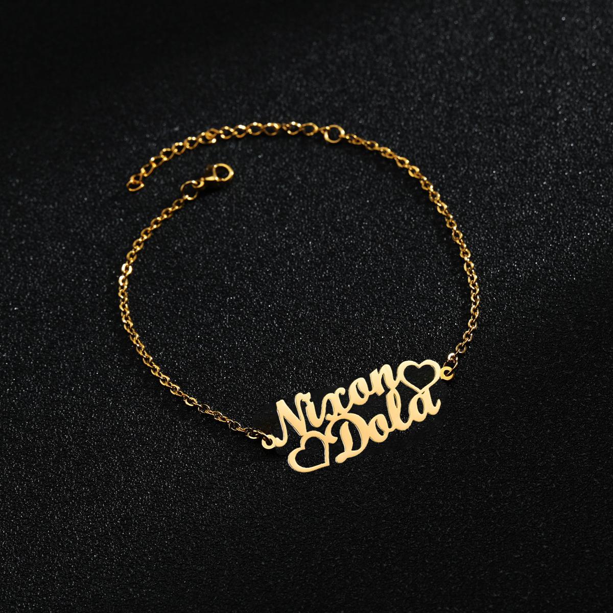 Atoztide Custom Double Heart Name Bracelet Thick Chain for Women Stainless Steel Jewelry Bangle Personalized Birthday Gift silver color&15cm
Atoztide Custom Double Heart Name Bracelet Thick Chain for Women Stainless Steel Jewelry Bangle Personalized Birthday Gift silver color&15cm
