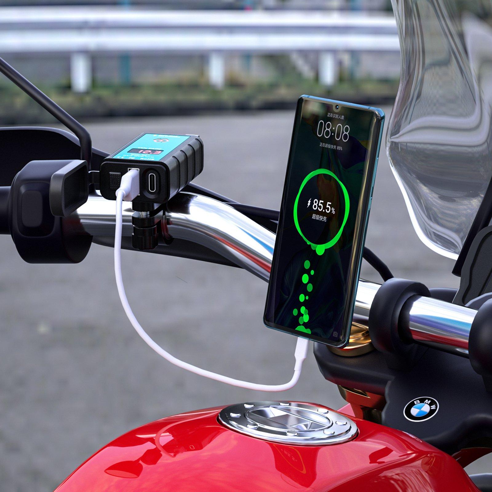 ZH-1422B2 Motorcycle Handlebar Charger USB+Type-C Port Adapter Socket,with Voltmeter Display and 1m SAE Extension Cable Type A
ZH-1422B2 Motorcycle Handlebar Charger USB+Type-C Port Adapter Socket,with Voltmeter Display and 1m SAE Extension Cable Type A