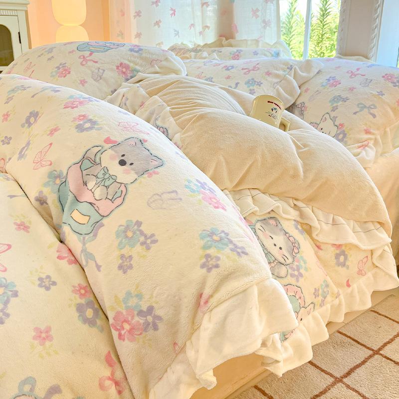 Утолщенный четырехпредметный комплект из молочного флиса, кружевной коралловый флисовый пододеяльник, трехпредметный комплект постельного белья из флиса 1.2m sheet 3pc, quilt cover 1.5 * 2.0m
Утолщенный четырехпредметный комплект из молочного флиса, кружевной коралловый флисовый пододеяльник, трехпредметный комплект постельного белья из флиса 1.2m sheet 3pc, quilt cover 1.5 * 2.0m