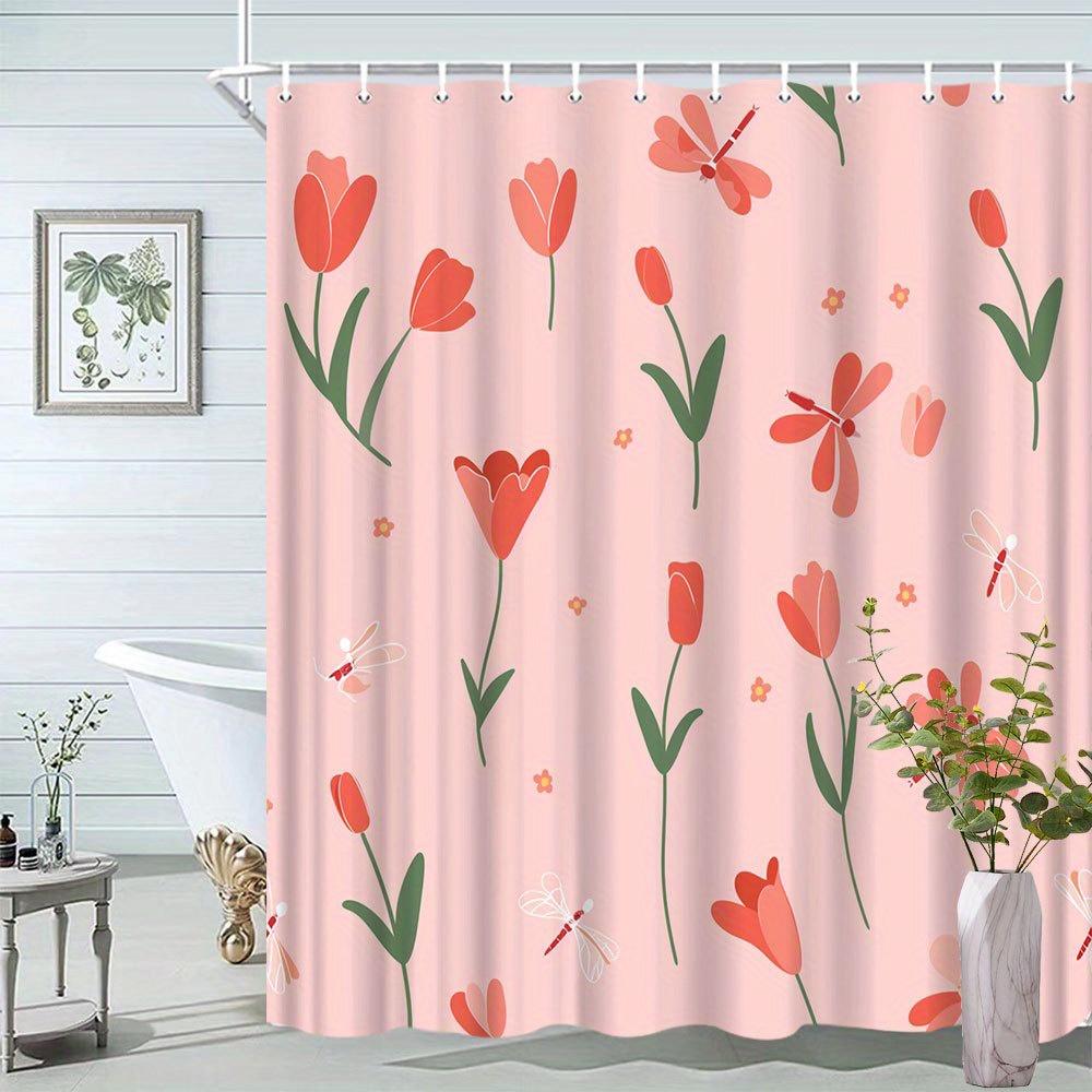 Tulip And Dragonfly Shower Curtain - Vibrant Floral & Insect Design, Polyester Bathroom Decor, 12 Hooks W60H190(CM)-1 Pcs
Tulip And Dragonfly Shower Curtain - Vibrant Floral & Insect Design, Polyester Bathroom Decor, 12 Hooks W60H190(CM)-1 Pcs