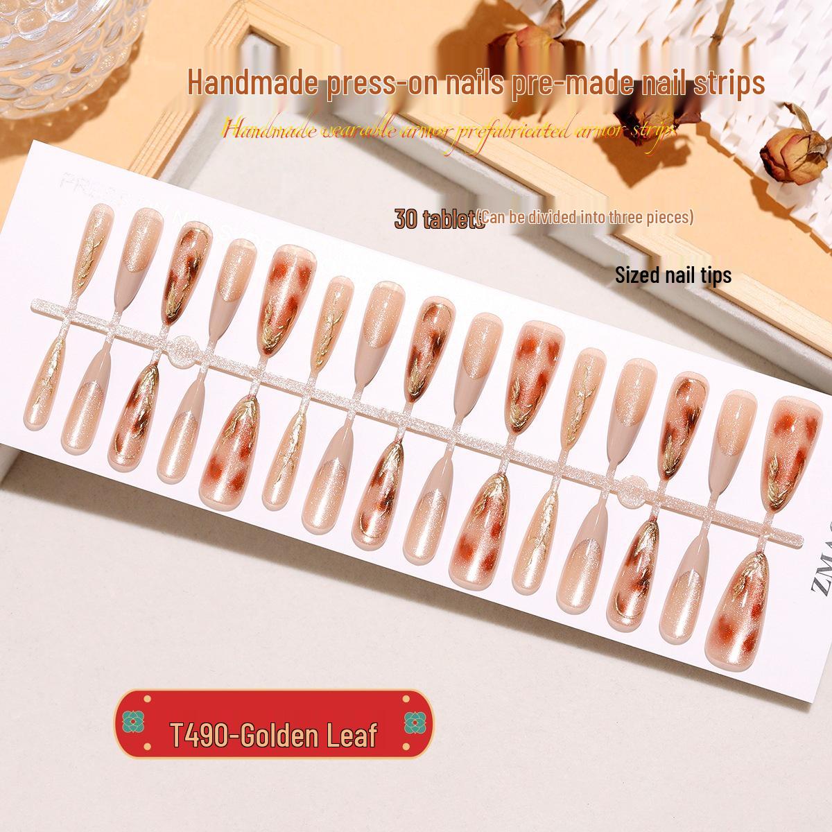Golden Leaf Almond Cat Eye Press-on Nail Tips - 30pcs, Medium-Long, Gilded Ombre Full Strip XS/S/M
Golden Leaf Almond Cat Eye Press-on Nail Tips - 30pcs, Medium-Long, Gilded Ombre Full Strip XS/S/M