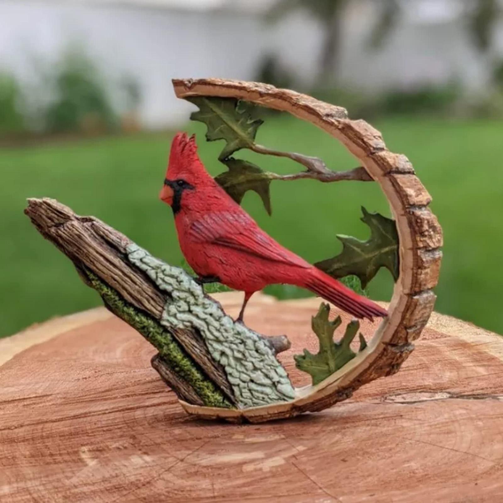 Cardinal Resin Statue Imitation Wood Carving Ornament Handmade Unique Art Carving Work Statue Decor Small Animal Sculpture
Cardinal Resin Statue Imitation Wood Carving Ornament Handmade Unique Art Carving Work Statue Decor Small Animal Sculpture