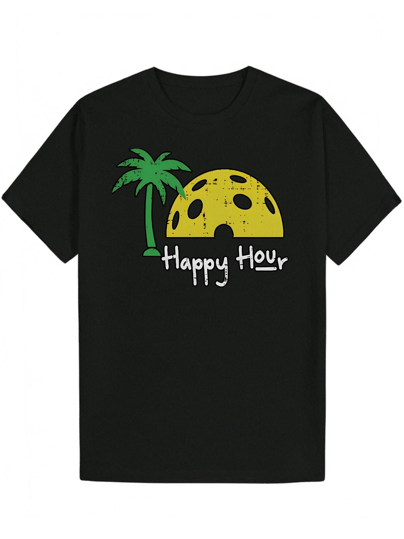 Tropical Happy Hour Graphic T-shirt - Black with Happy Hour Text & Palm Tree Design - Lightweight Quick-Dry Polyester Shirt for Beach XXXL
Tropical Happy Hour Graphic T-shirt - Black with Happy Hour Text & Palm Tree Design - Lightweight Quick-Dry Polyester Shirt for Beach XXXL