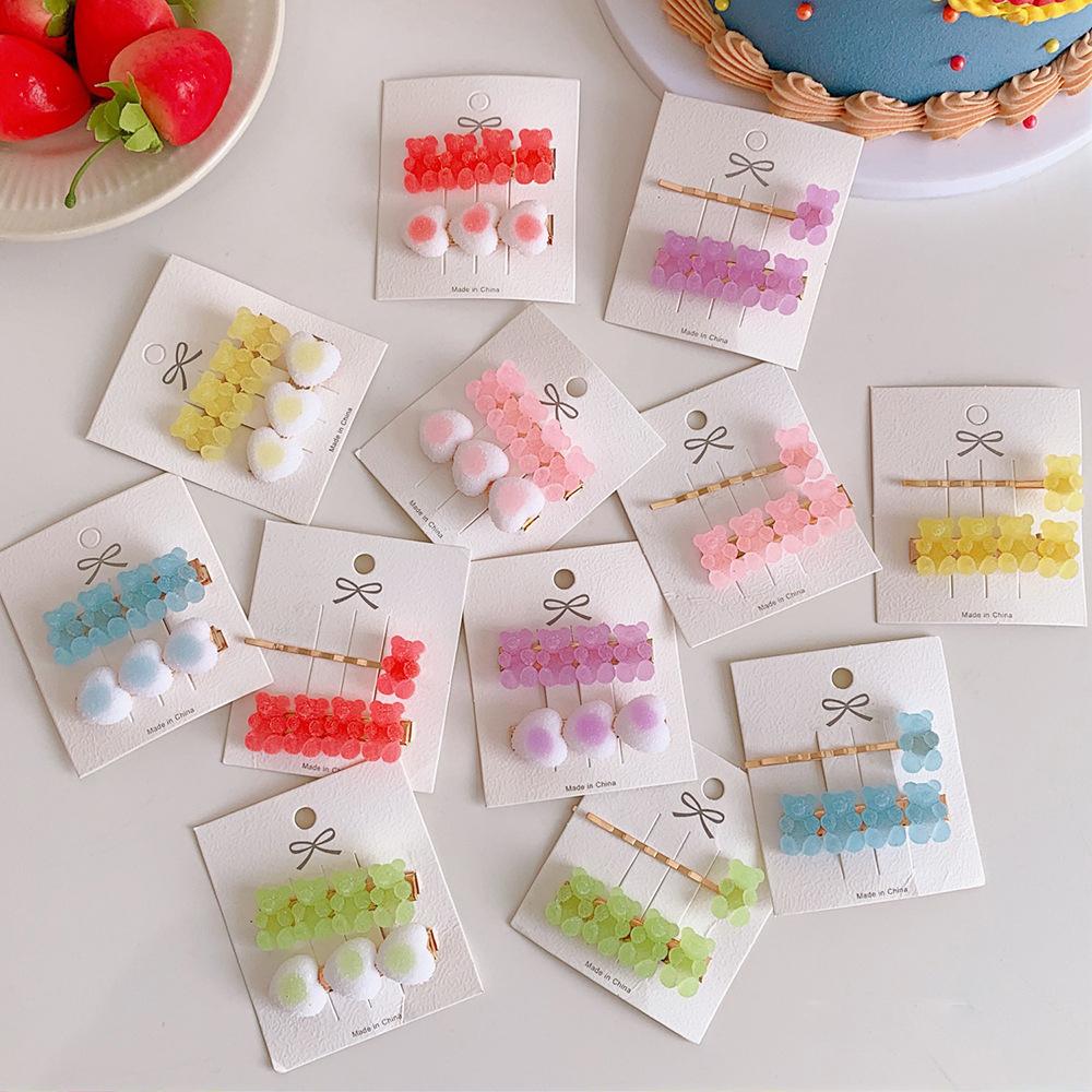 Cute 2pcs/set Love Heart Girls Women Candy Color Headwear Jelly Bear Bear Hair Clips Barrettes
Cute 2pcs/set Love Heart Girls Women Candy Color Headwear Jelly Bear Bear Hair Clips Barrettes