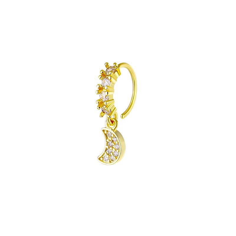 Moon Pendant Nose Ring Zircon Inlaid Body Piercing Fashion Jewelry
Moon Pendant Nose Ring Zircon Inlaid Body Piercing Fashion Jewelry
