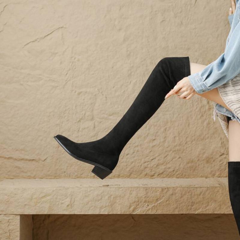 Осенне-зимние замшевые ботфорты на среднем каблуке, женские каблук острый носок удобные рукав женские ботинки корейская версия новые однотонные кол 39
Осенне-зимние замшевые ботфорты на среднем каблуке, женские каблук острый носок удобные рукав женские ботинки корейская версия новые однотонные кол 39