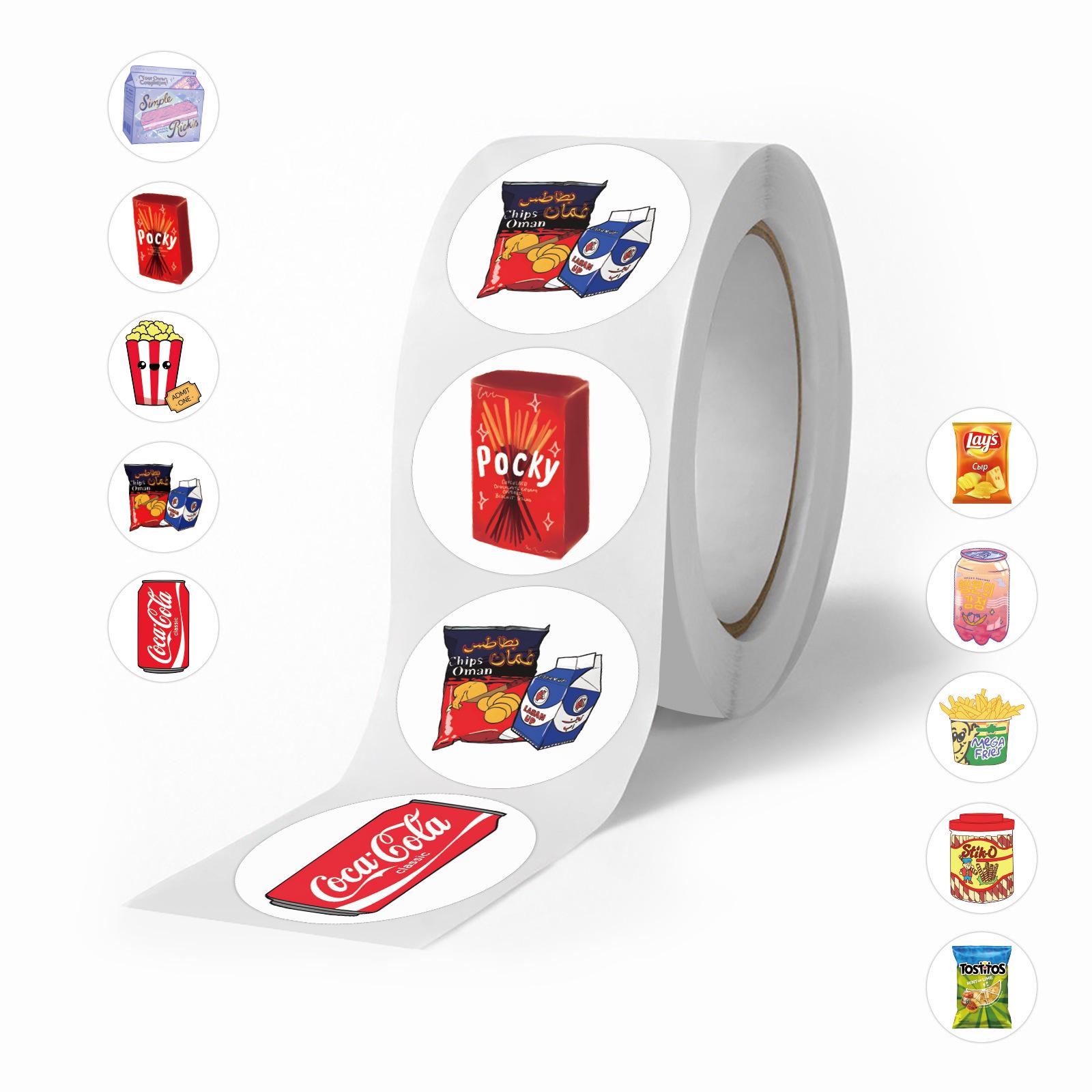 500-Piece Roll: Cartoon Snack Stickers for Kids - Ideal for DIY, Skateboards, Luggage, and Diaries
500-Piece Roll: Cartoon Snack Stickers for Kids - Ideal for DIY, Skateboards, Luggage, and Diaries