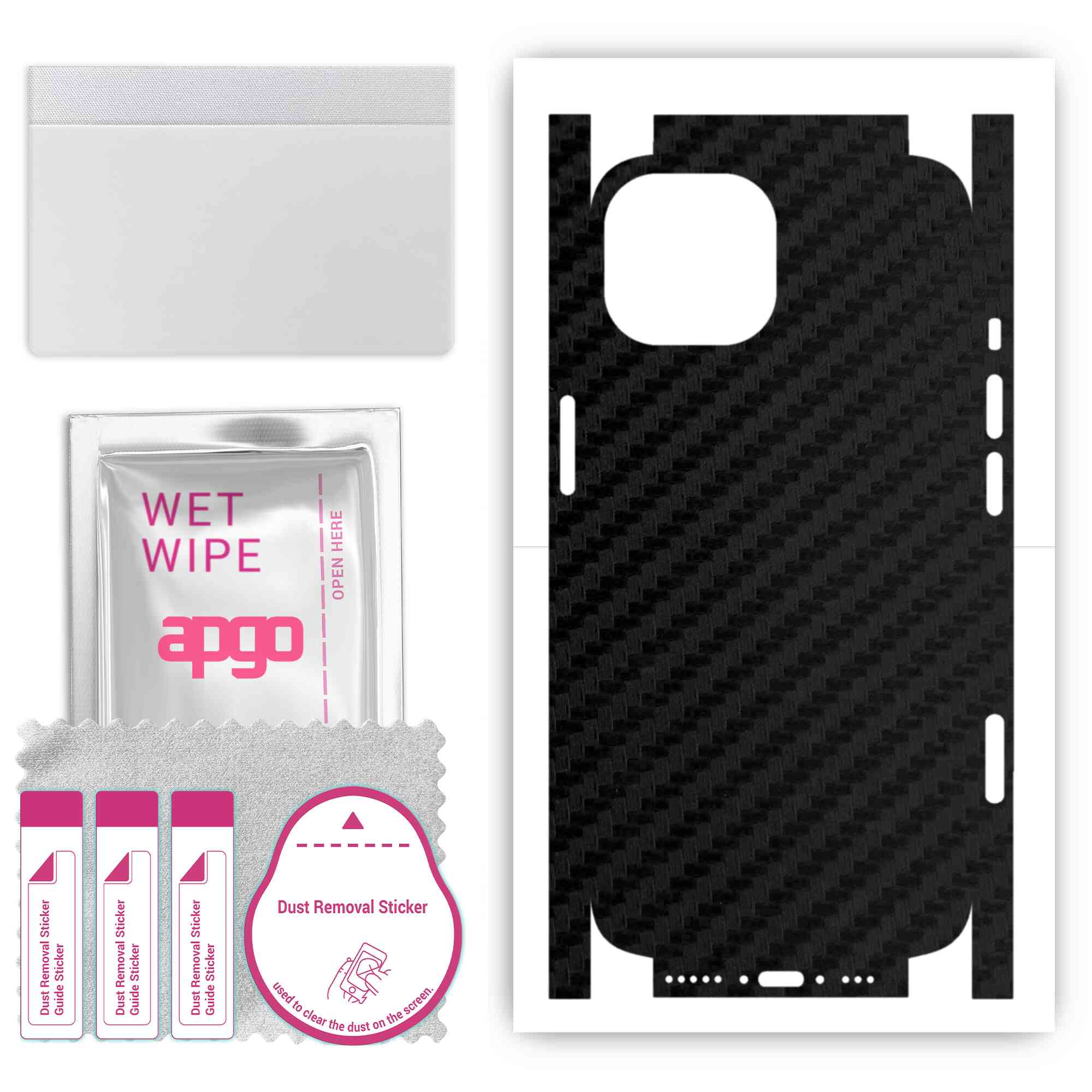 apgo Protective Skin Sticker for the back+sides compatible with Apple iPhone 15, Full Wrap Film, Foil, Vinyl - Pattern Carbon Black
apgo Protective Skin Sticker for the back+sides compatible with Apple iPhone 15, Full Wrap Film, Foil, Vinyl - Pattern Carbon Black